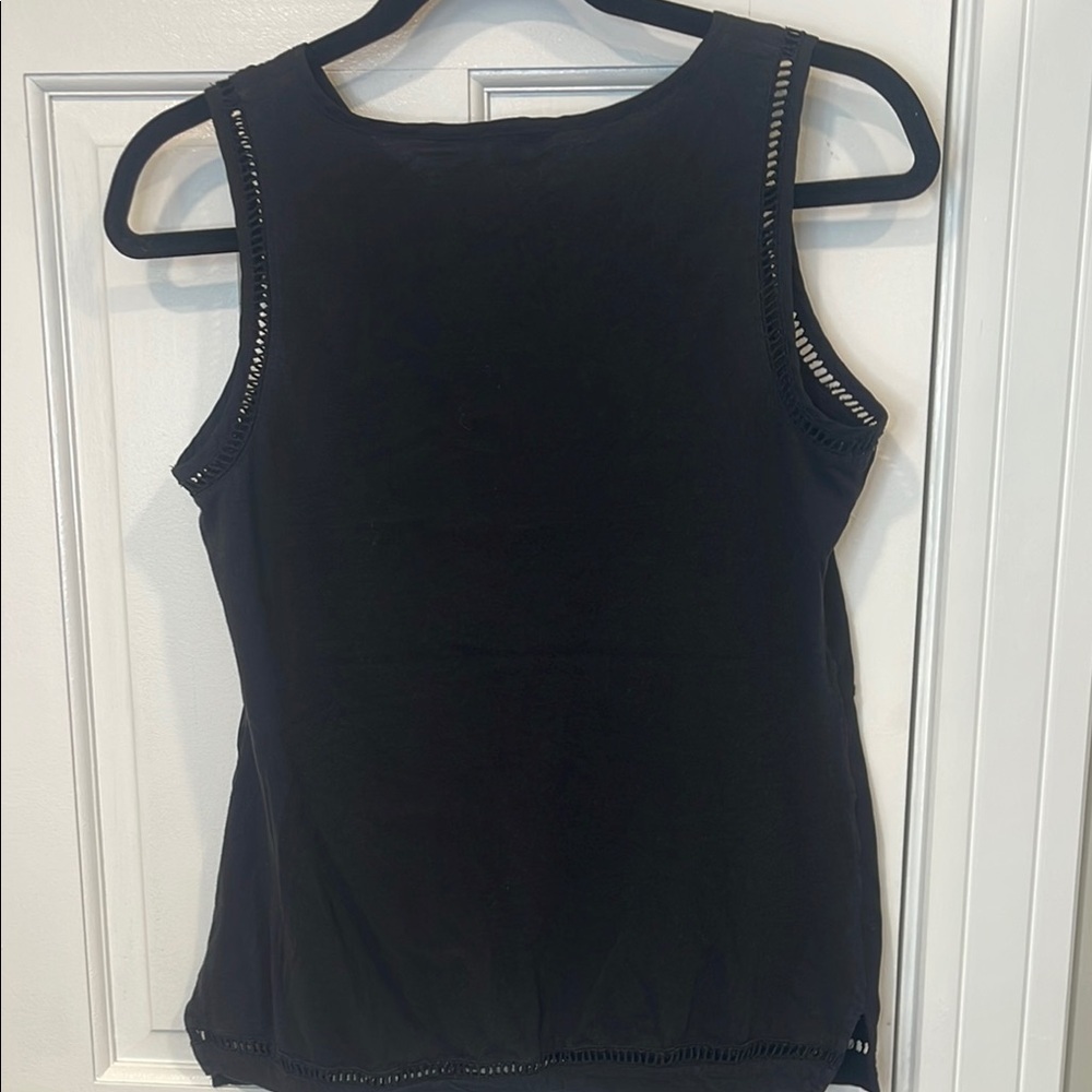 Tommy Hilfiger Black Buttoned Fitted Tank Top - Picture 3 of 4